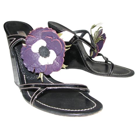 prada purple flower sandals